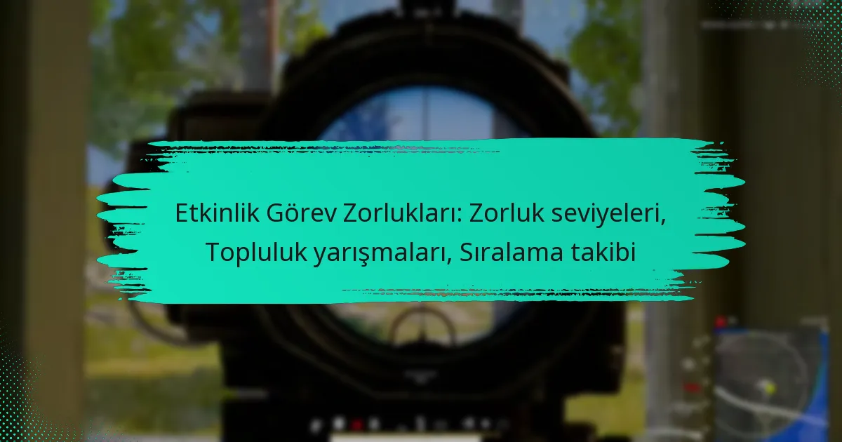 Etkinlik Görev Zorlukları: Zorluk seviyeleri, Topluluk yarışmaları, Sıralama takibi