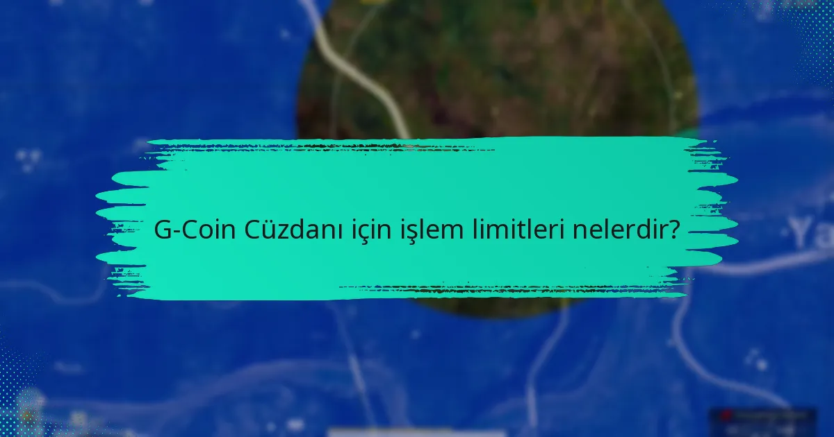 G-Coin Cüzdanı için işlem limitleri nelerdir?